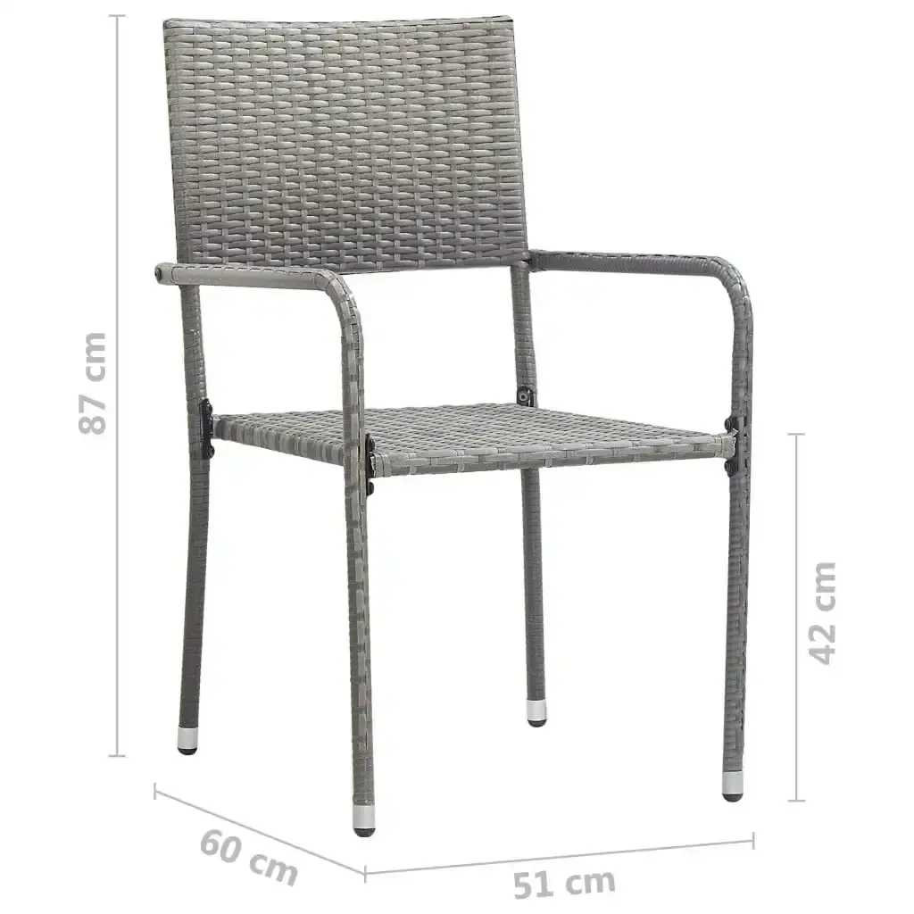 Outdoor Dining Chairs 6 pcs Poly Rattan Anthracite 313123