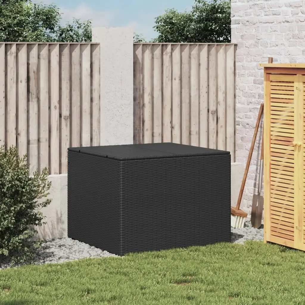 Garden Storage Box Black 291L Poly Rattan 365336