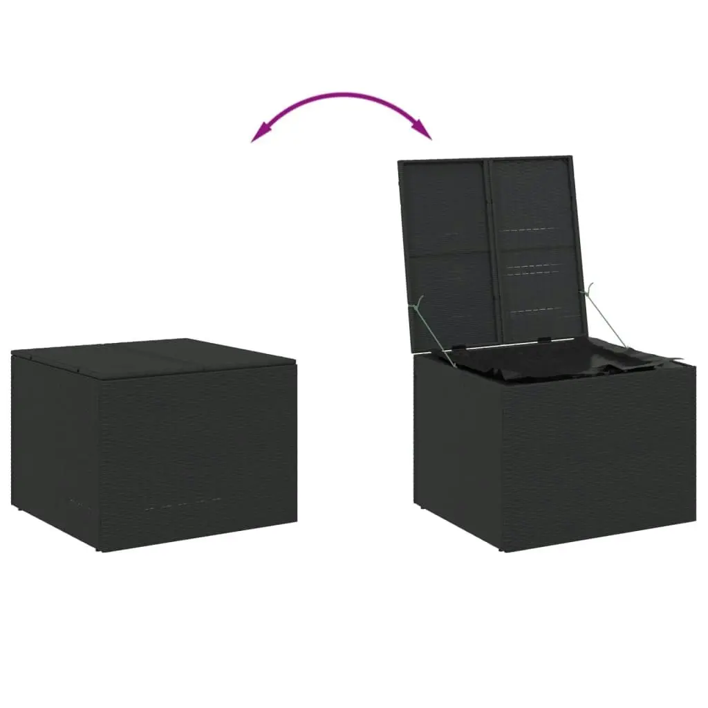 Garden Storage Box Black 291L Poly Rattan 365336