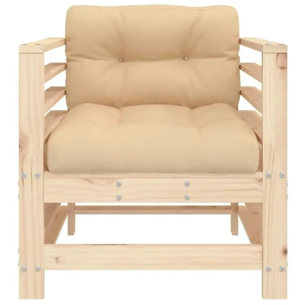 Garden Chairs with Cushions 2 pcs Solid Wood Pine 825674