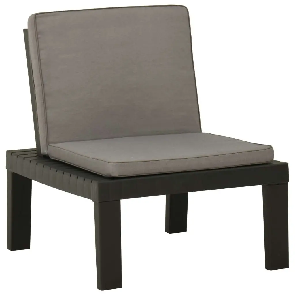 Garden Lounge Chairs with Cushions 2 pcs Plastic Grey 3059824