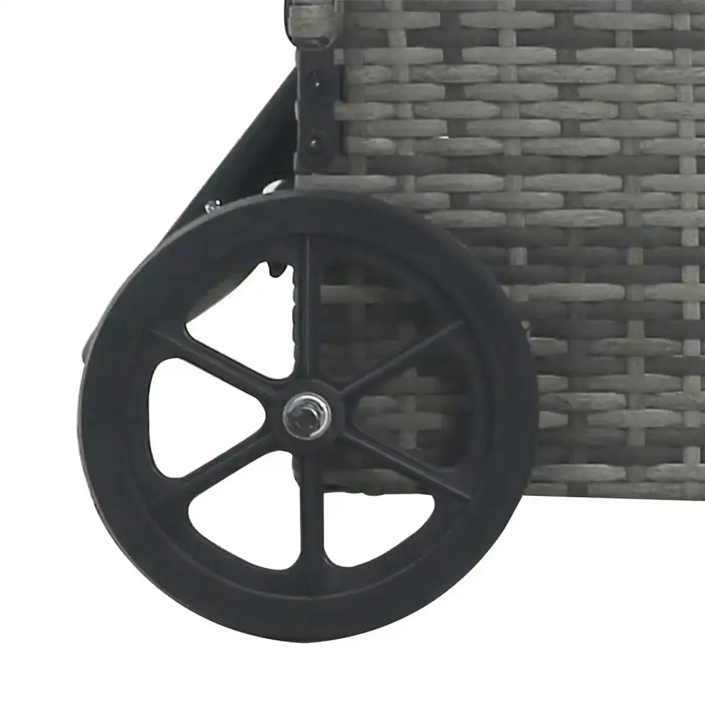 Sun Lounger with Wheels Poly Rattan Anthracite 49497