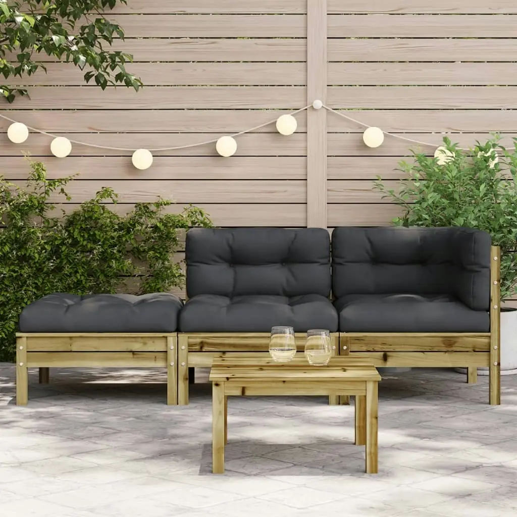 Garden Sofa with Cushions and Footstool 2-Seater 838176