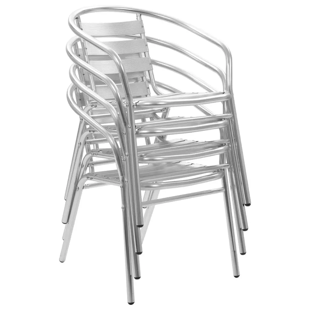 Stackable Outdoor Chairs 4 pcs Aluminium 48708