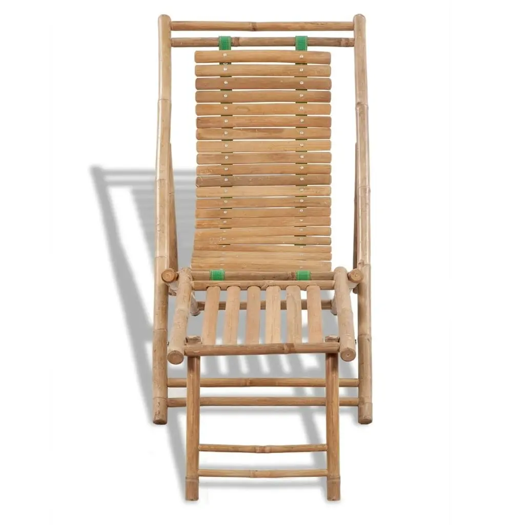 Outdoor Deck Chair with Footrest Bamboo 41492