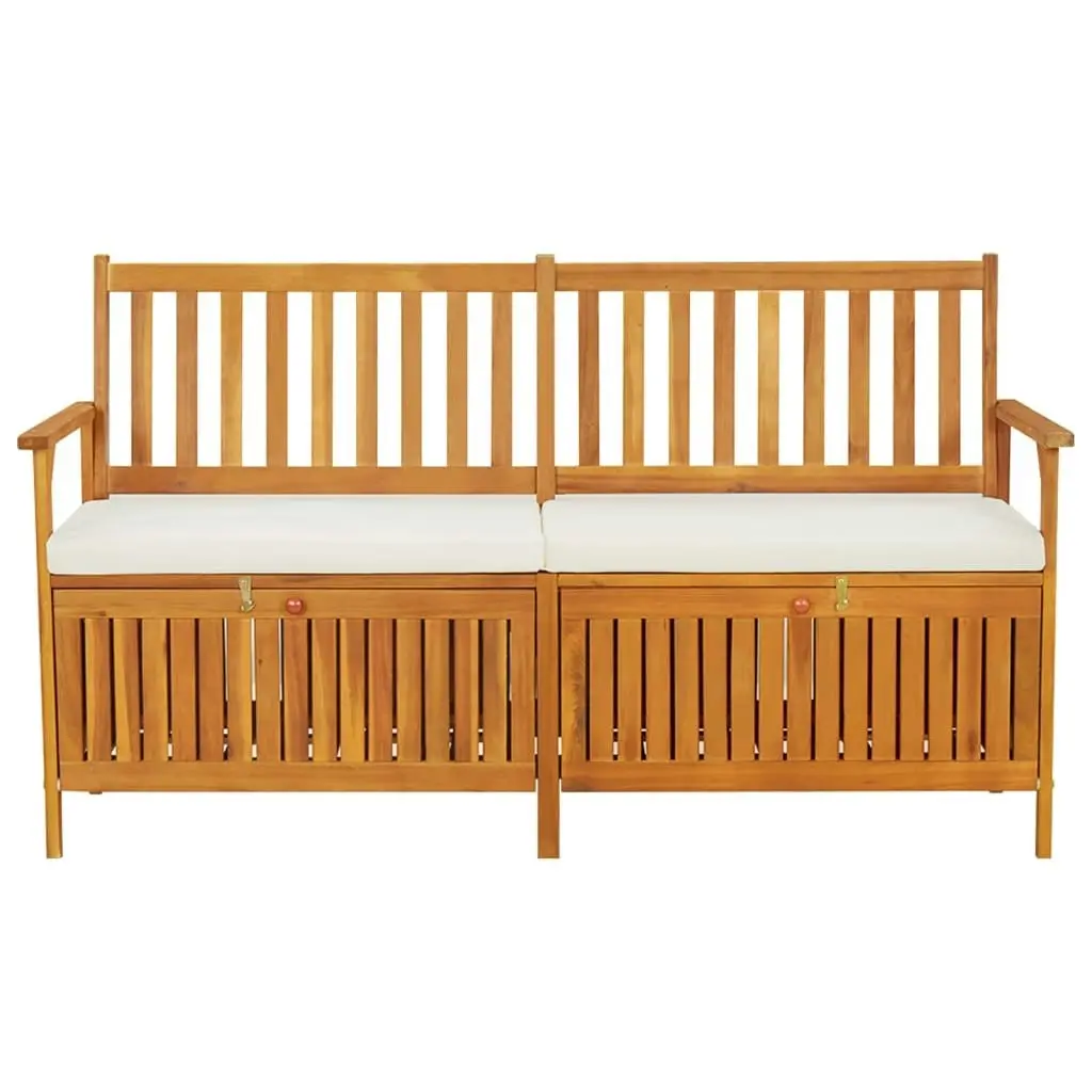 Storage Bench with Cushion 148 cm Solid Wood Acacia 316737