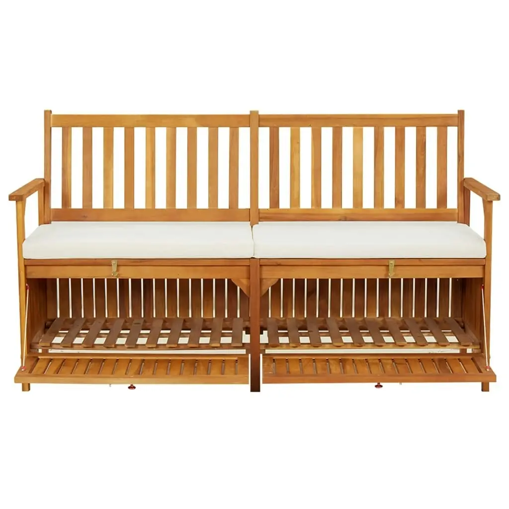 Storage Bench with Cushion 148 cm Solid Wood Acacia 316737