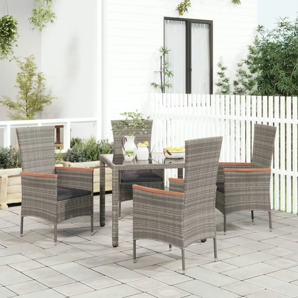 Garden Chairs with Cushions 4 pcs Poly Rattan Grey 319528