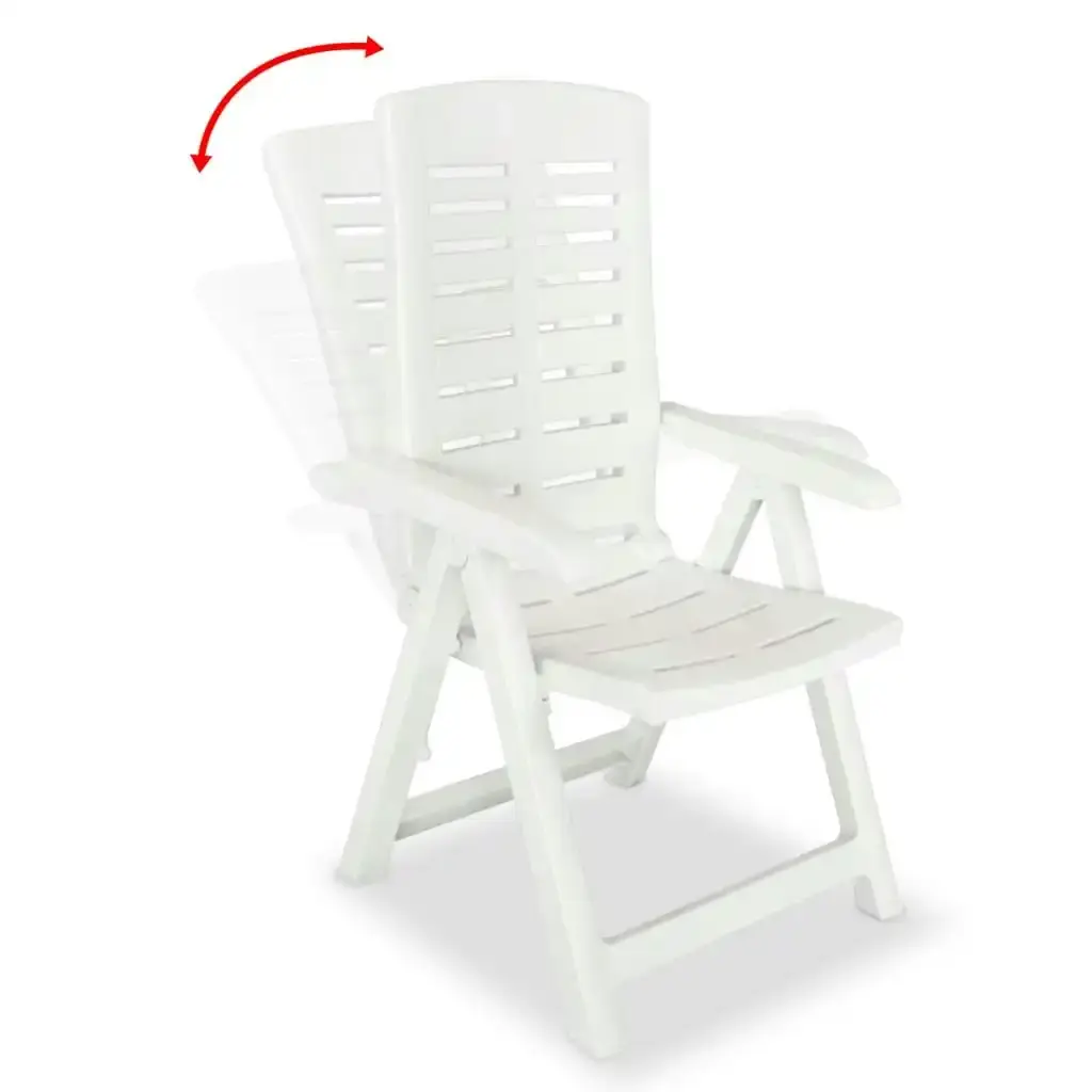 Reclining Garden Chairs 2 pcs Plastic White 43895