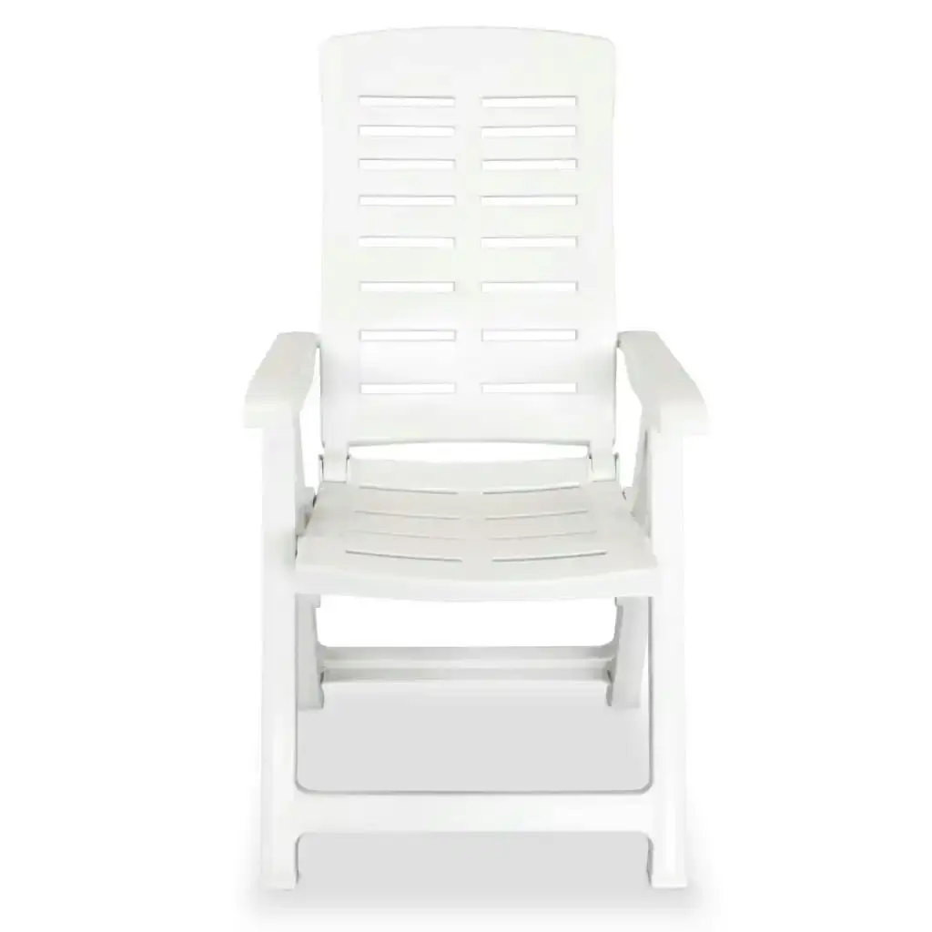 Reclining Garden Chairs 2 pcs Plastic White 43895