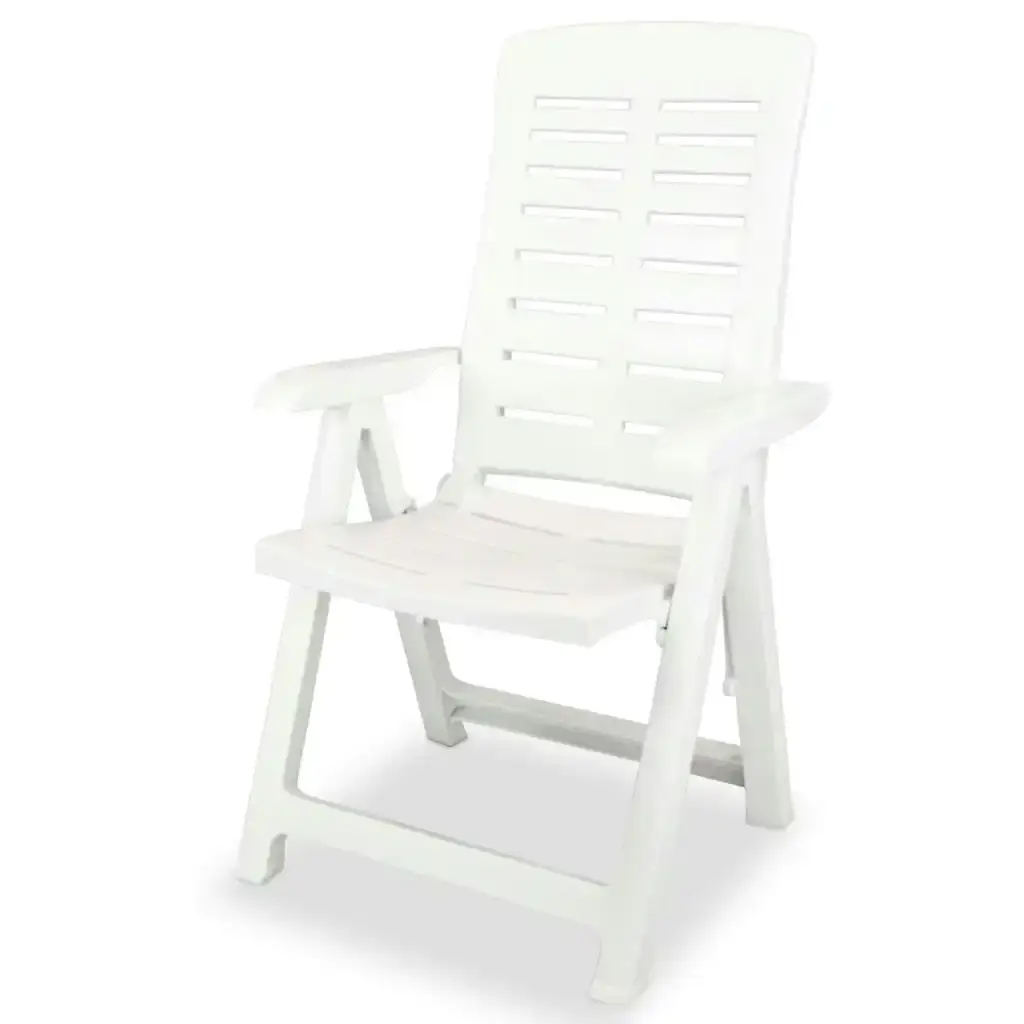 Reclining Garden Chairs 2 pcs Plastic White 43895