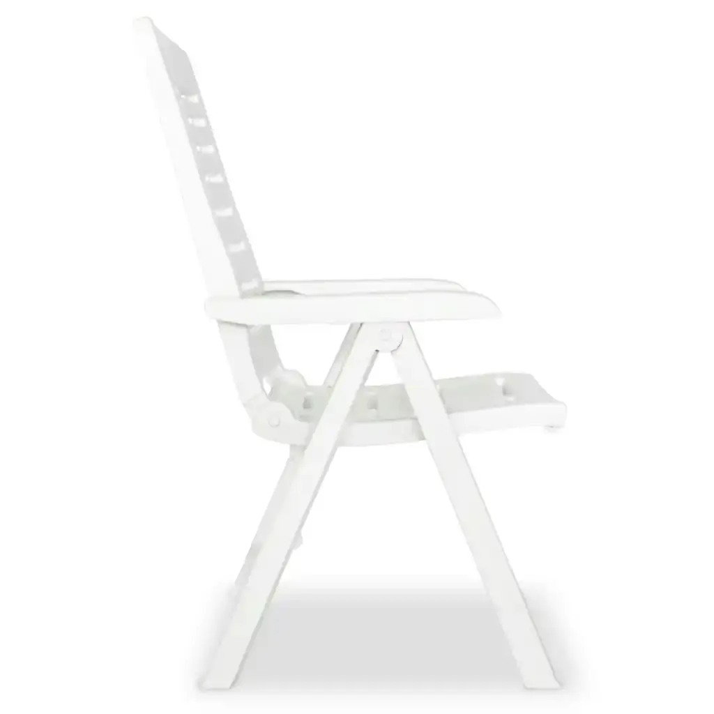 Reclining Garden Chairs 2 pcs Plastic White 43895