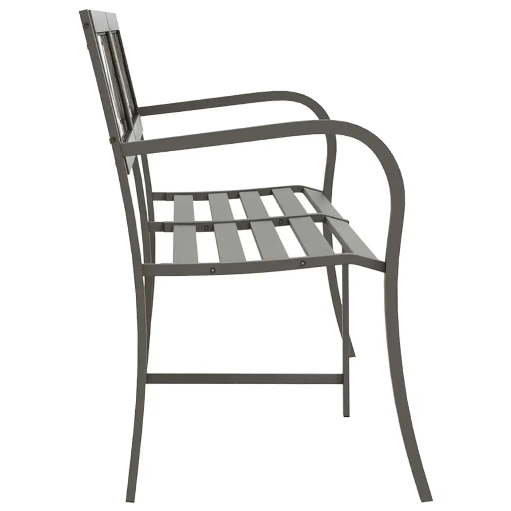 Twin Garden Bench 246 cm Grey Steel 317130