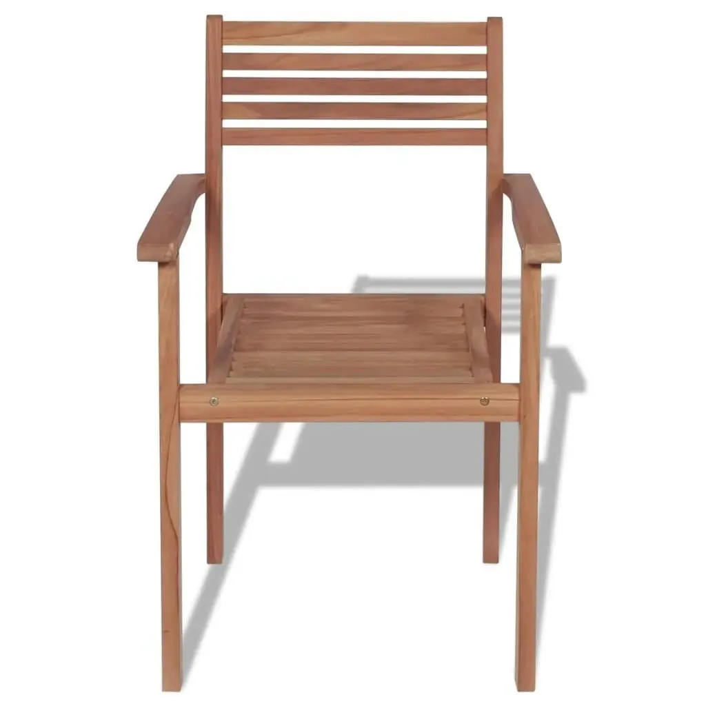 Stackable Garden Chairs 2 pcs Solid Teak Wood 43036