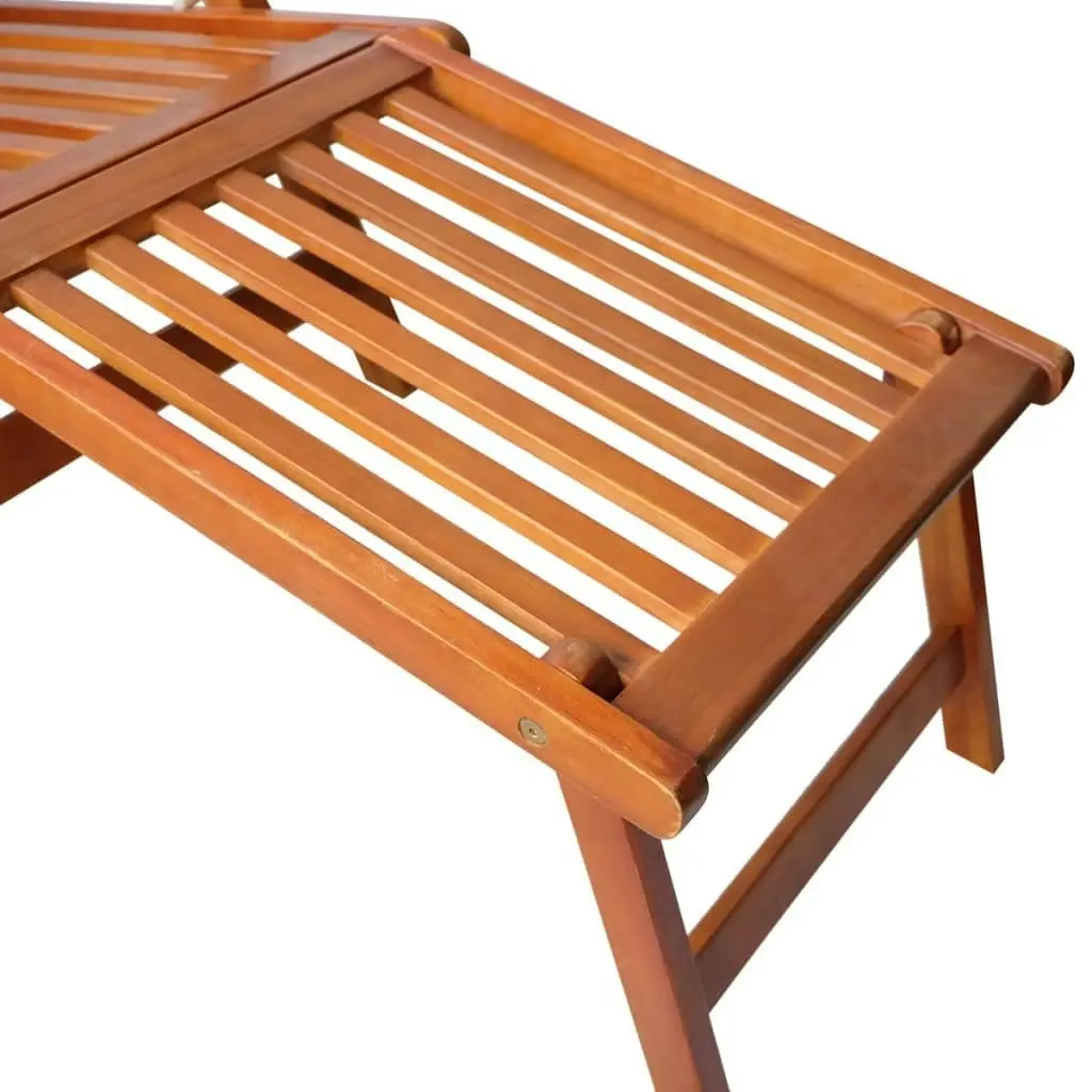 Outdoor Deck Chair with Footrest and Cushion Solid Acacia Wood 3064017