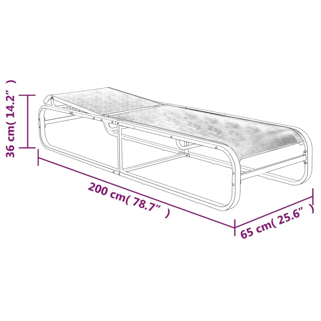 Sun Loungers 2 pcs with Table Textilene and Aluminium 47844