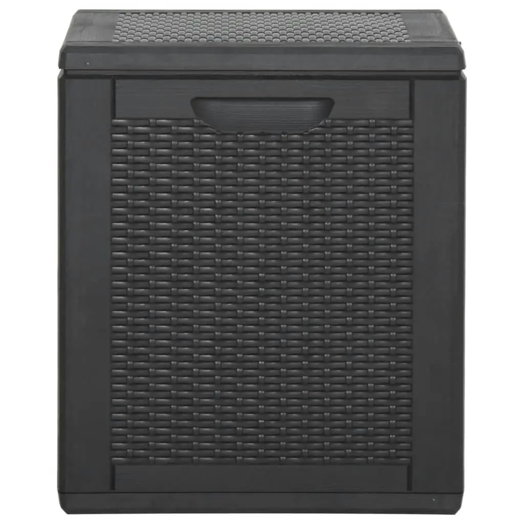 Garden Storage Box 90L Black PP Rattan 151227