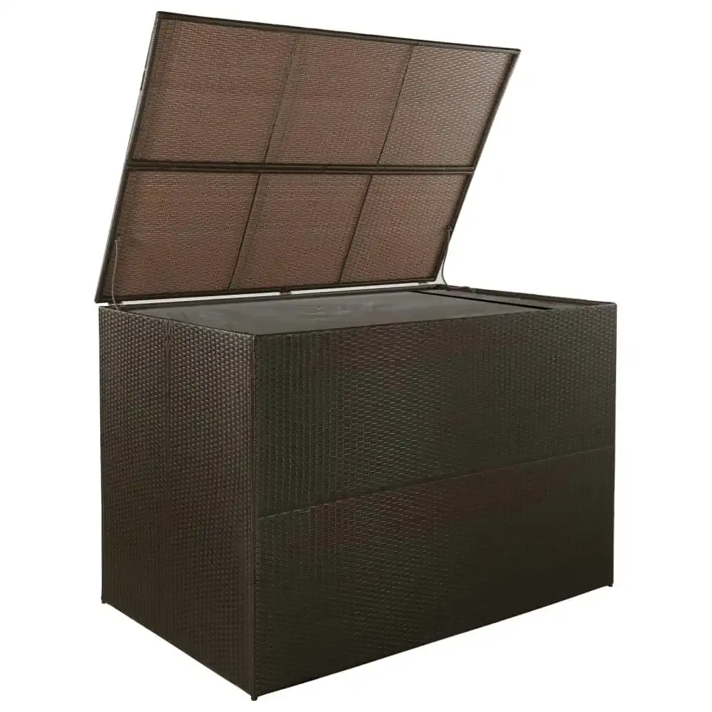 Garden Storage Box Brown 150x100x100 cm Poly Rattan 44246