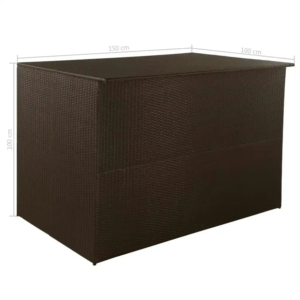 Garden Storage Box Brown 150x100x100 cm Poly Rattan 44246