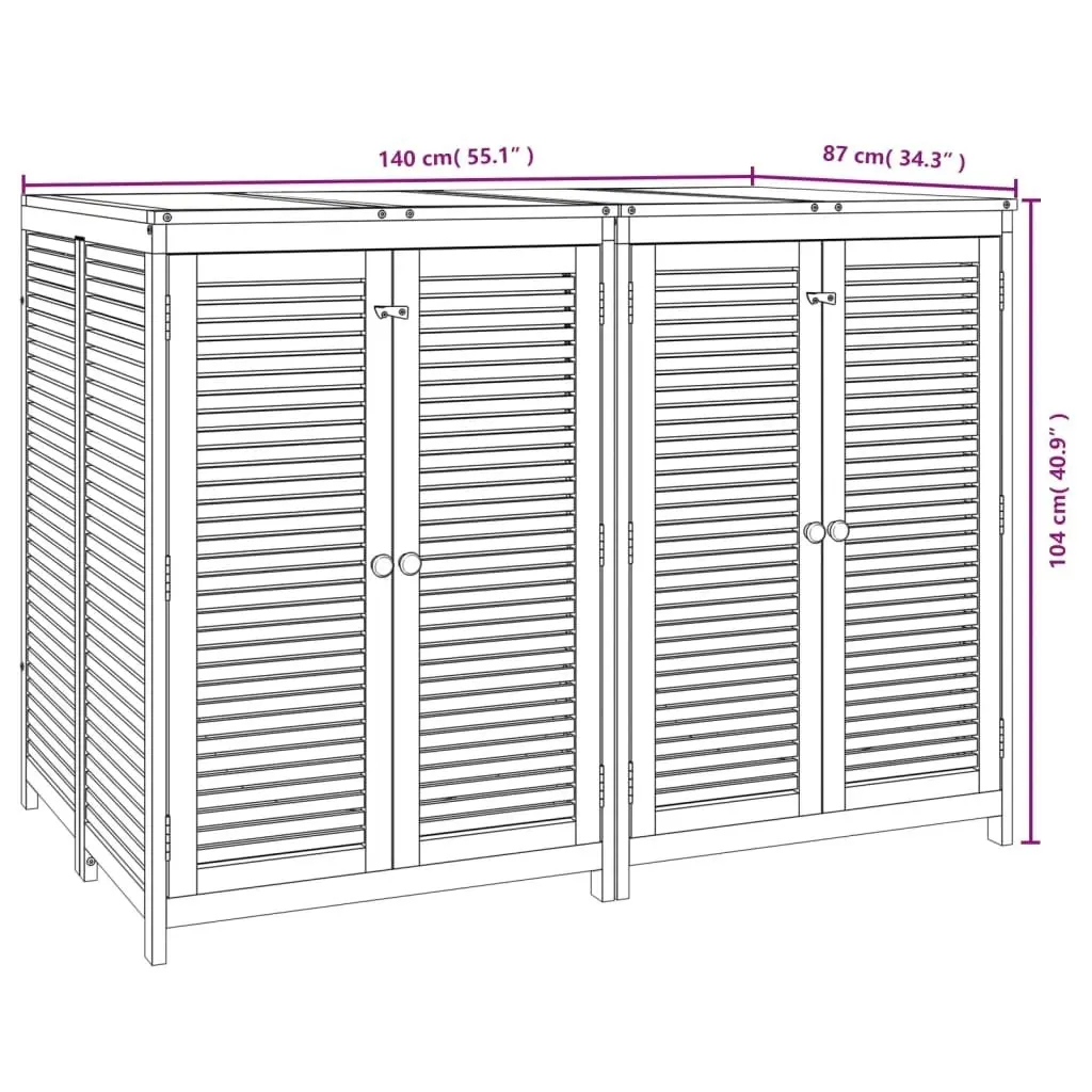 Garden Storage Box 140x87x104 cm Solid Wood Acacia 3155242