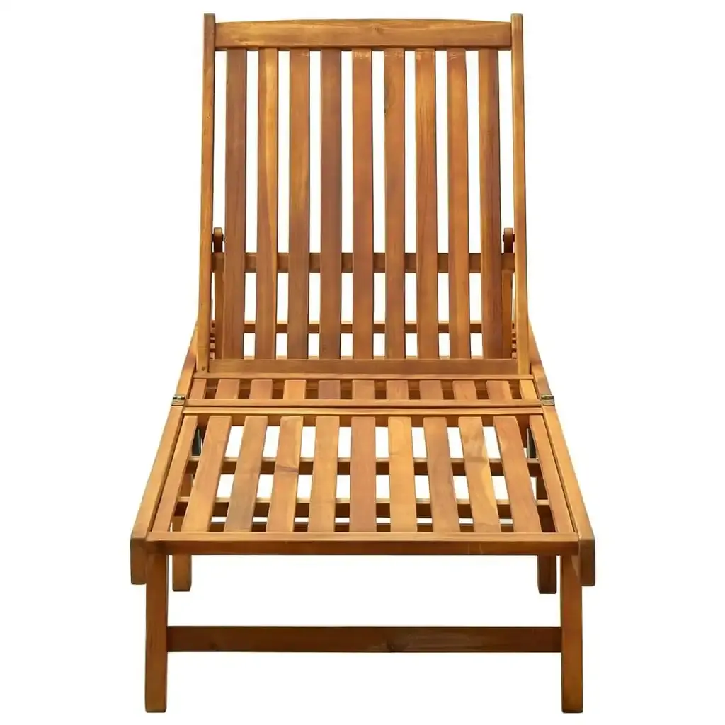 Garden Sun Lounger with Cushion Solid Acacia Wood 3061344