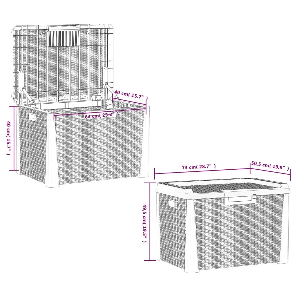 Garden Storage Box Anthracite 125 L PP 364209