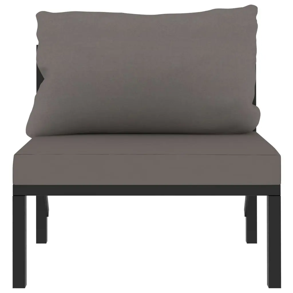 Sectional Middle Sofa with Cushion Poly Rattan Anthracite 49398