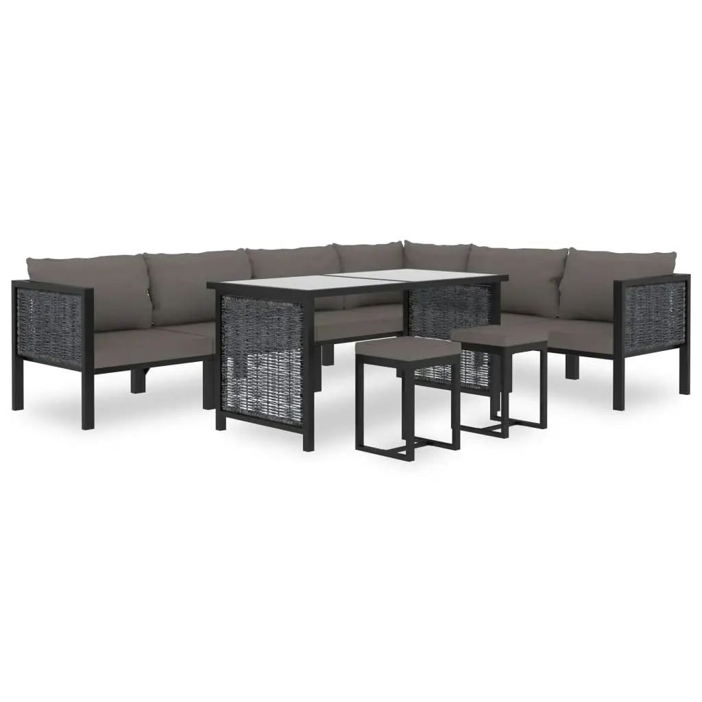 Sectional Middle Sofa with Cushion Poly Rattan Anthracite 49398