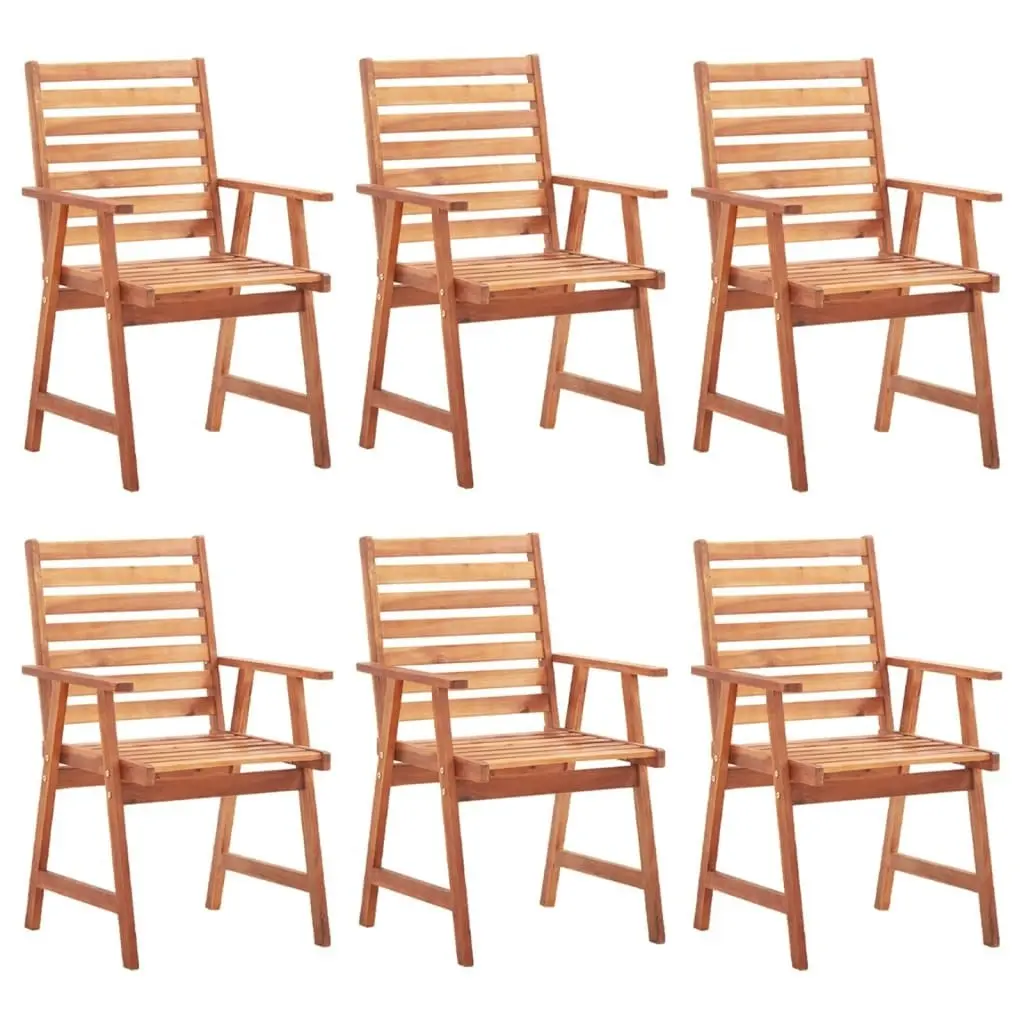 Outdoor Dining Chairs 6 pcs with Cushions Solid Acacia Wood 3078347