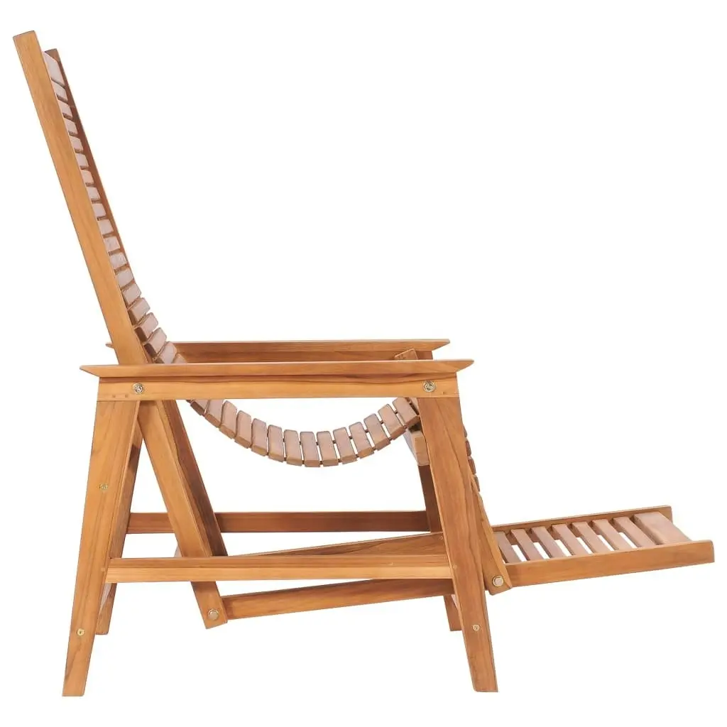 Garden Lounge Chair with Footrest Solid Teak Wood 48963