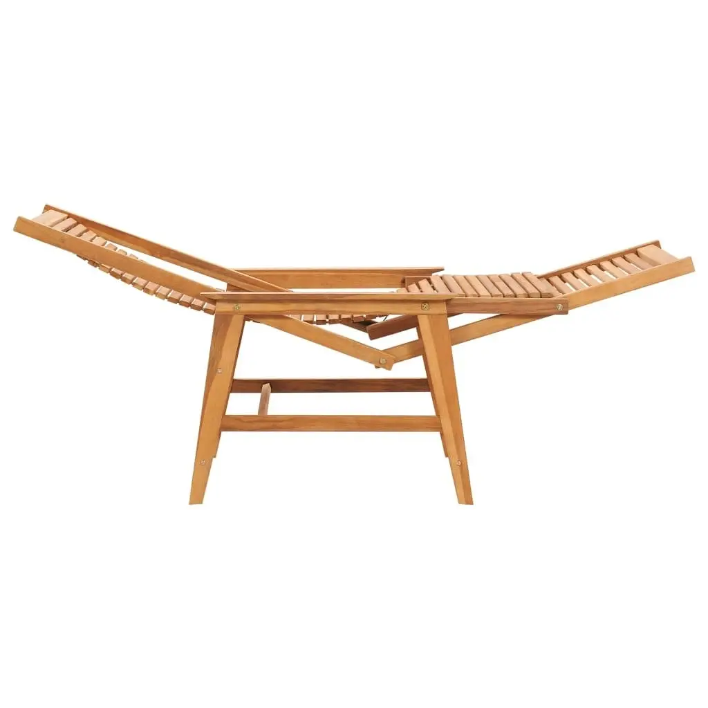 Garden Lounge Chair with Footrest Solid Teak Wood 48963