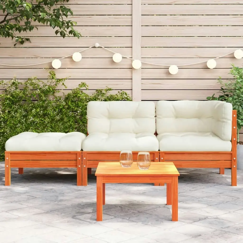 Garden Sofa with Cushions and Footstool 2-Seater 838174