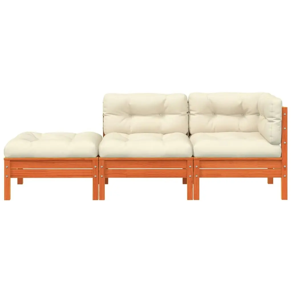 Garden Sofa with Cushions and Footstool 2-Seater 838174