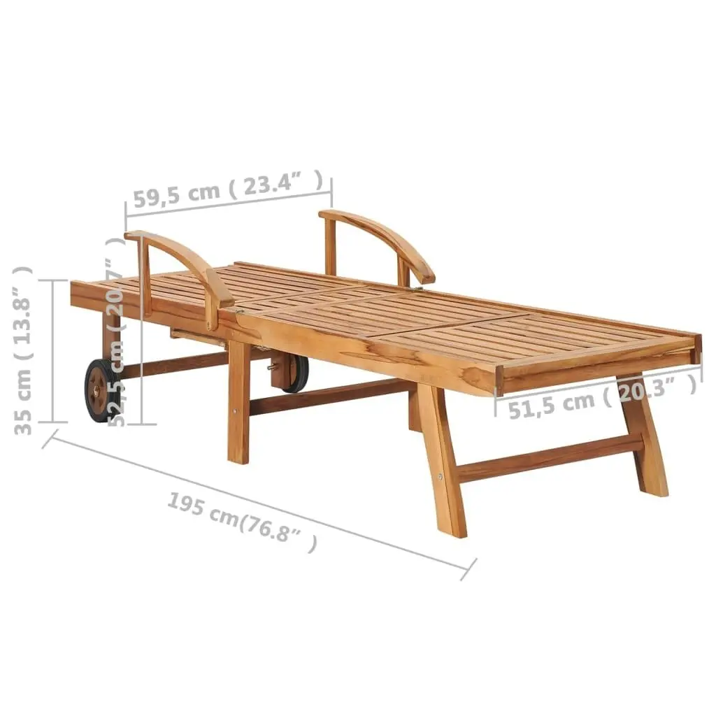 Sun Loungers 2 pcs with Table Solid Teak Wood 3051437