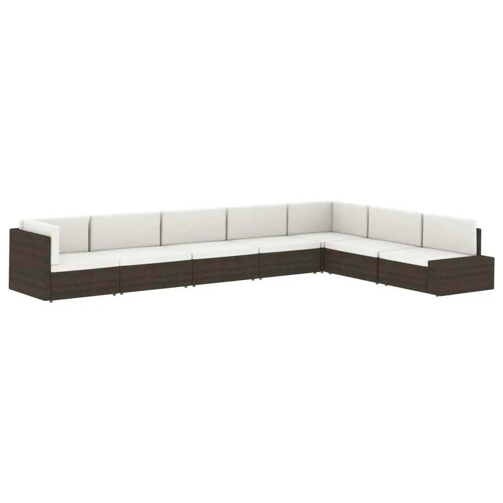 Sectional Sofa 3-Seater Poly Rattan Black 49506