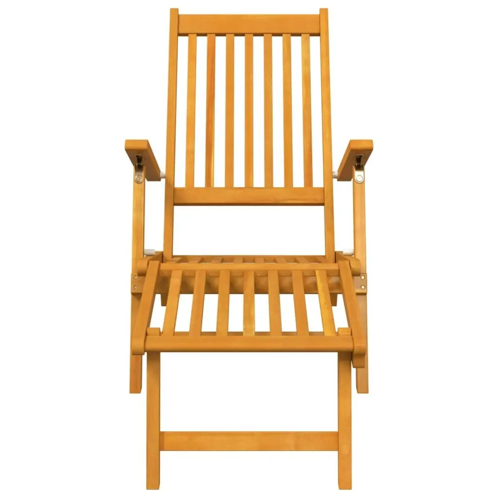 Outdoor Deck Chairs with Footrests and Table Solid Wood Acacia 3120440