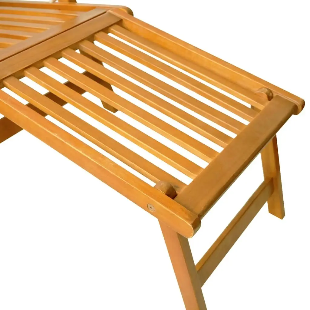 Outdoor Deck Chairs with Footrests and Table Solid Wood Acacia 3120440