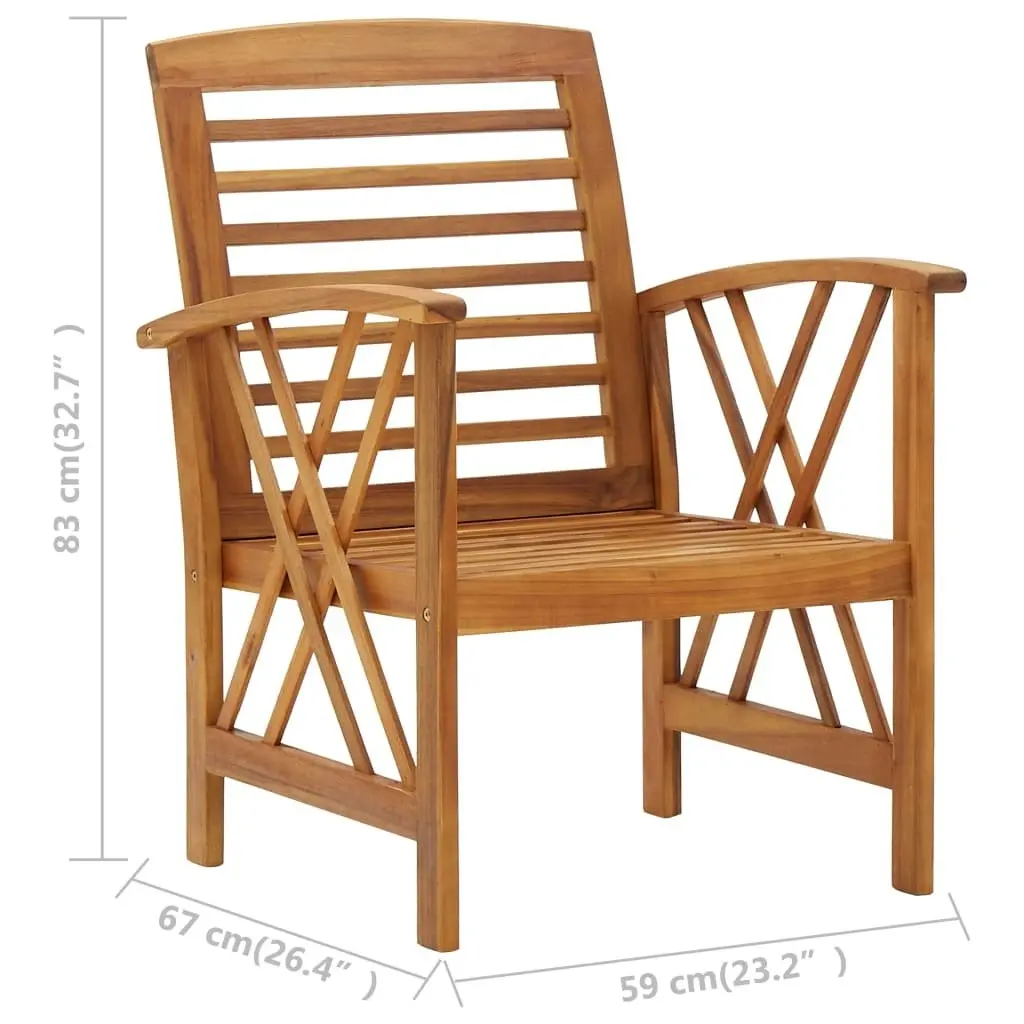 Garden Chairs 2 pcs Solid Acacia Wood 310266