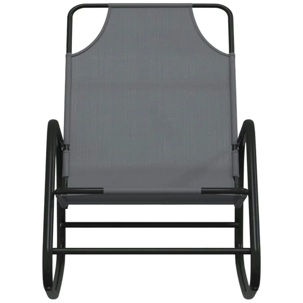 Rocking Sun Lounger Grey Steel and Textilene 318125