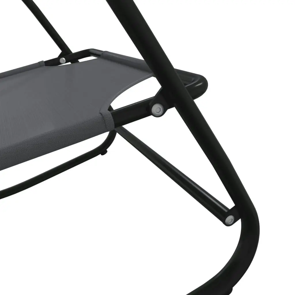 Rocking Sun Lounger Grey Steel and Textilene 318125