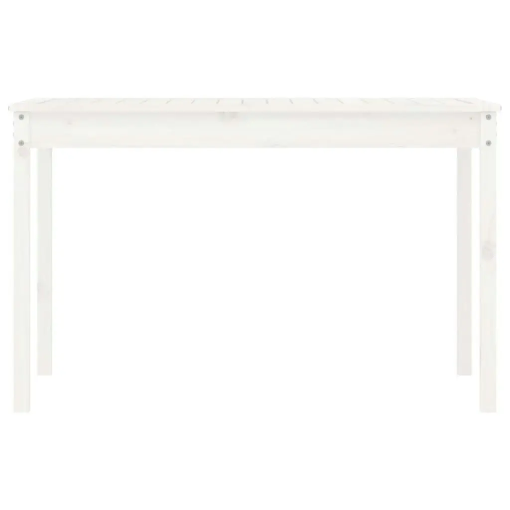 Garden Table White 121x82.5x76 cm Solid Wood Pine 823970