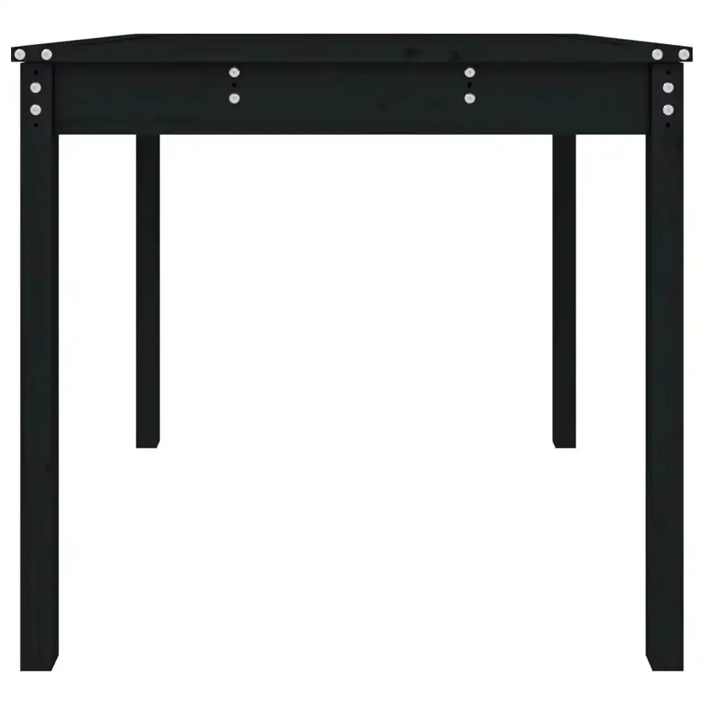 Garden Table Black 82.5x82.5x76 cm Solid Wood Pine 823966