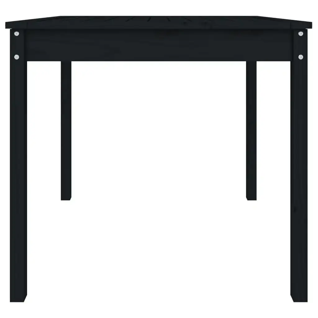 Garden Table Black 82.5x82.5x76 cm Solid Wood Pine 823966