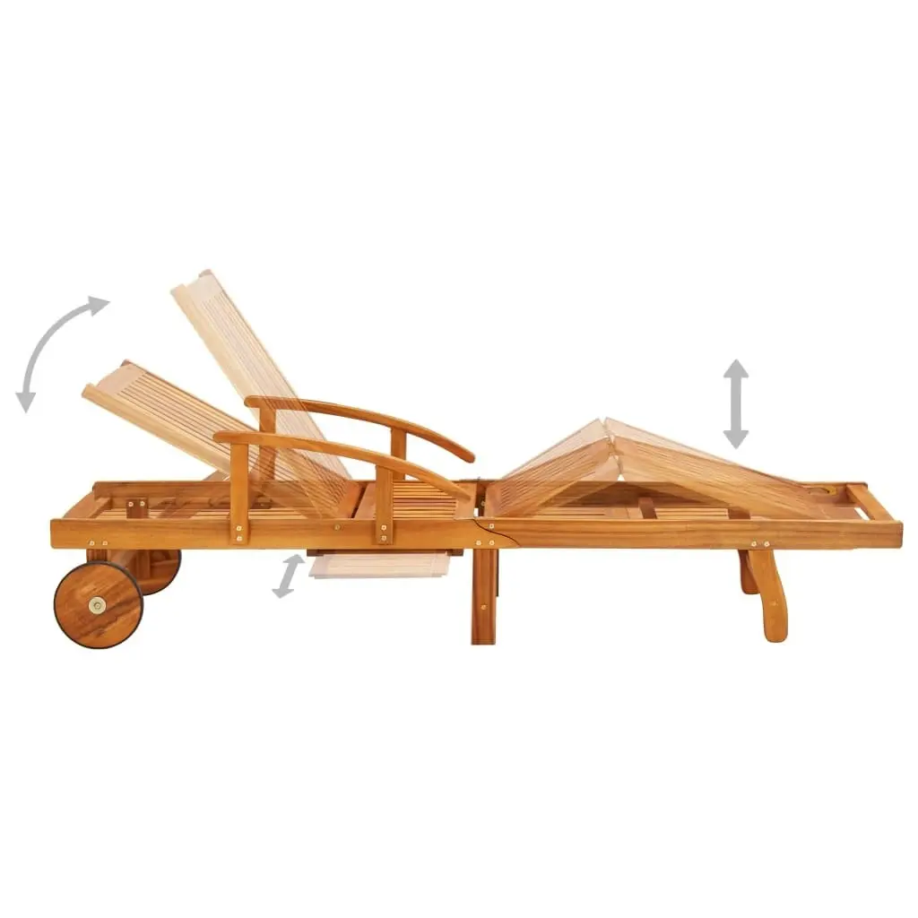 Garden Sun Lounger with Cushion Solid Wood Acacia 3061603