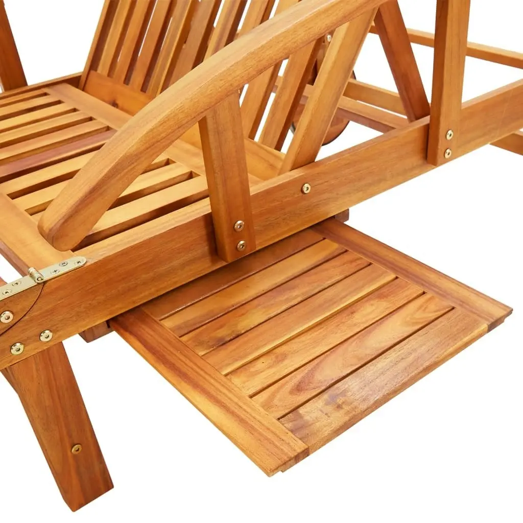 Garden Sun Lounger with Cushion Solid Wood Acacia 3061603