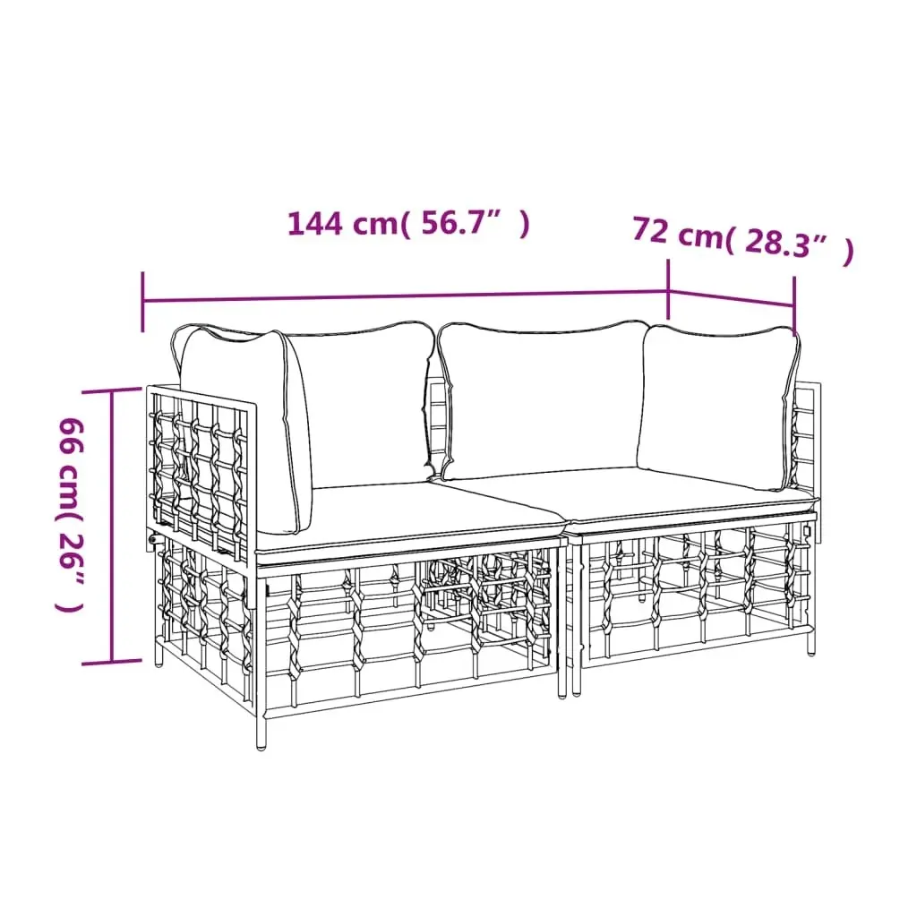 Sectional Corner Sofas with Cushions 2 pcs Poly Rattan 3186691