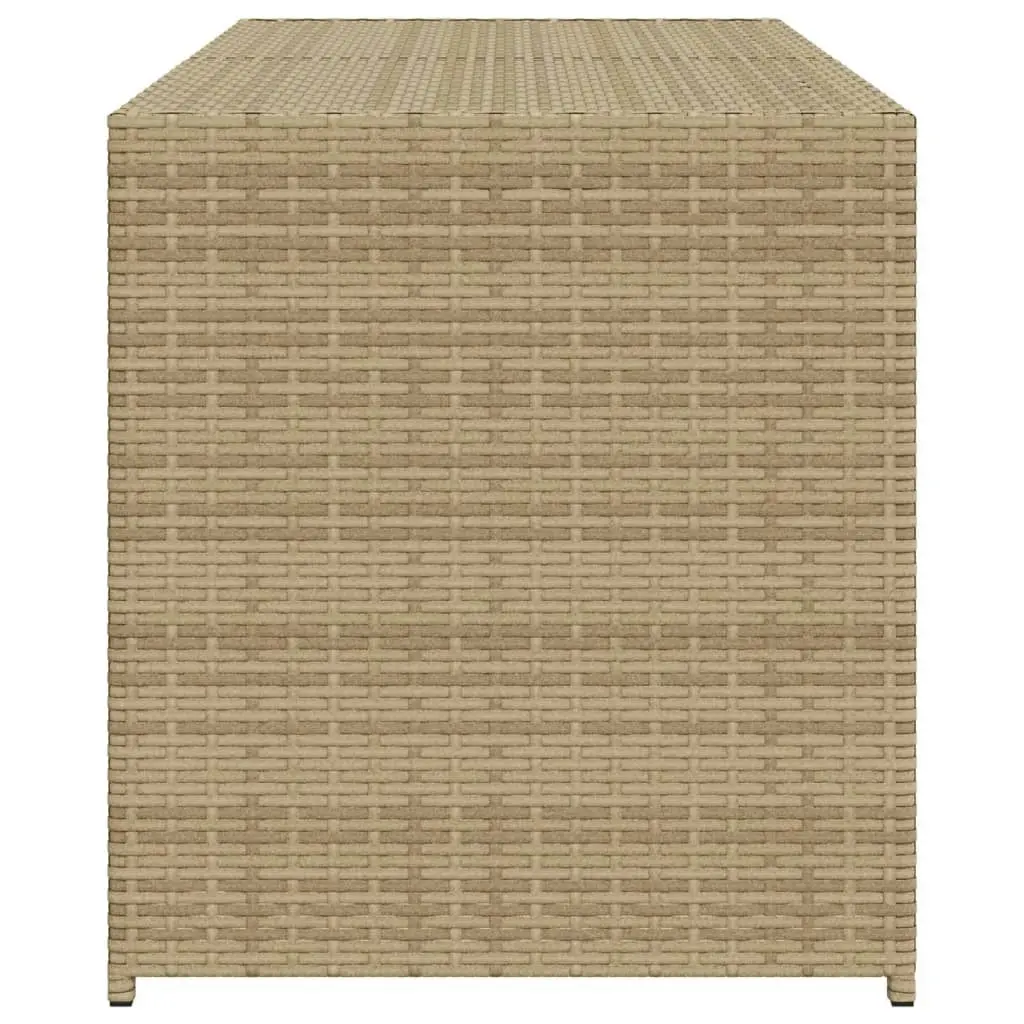 Garden Storage Box Mix Beige 283L Poly Rattan 365315