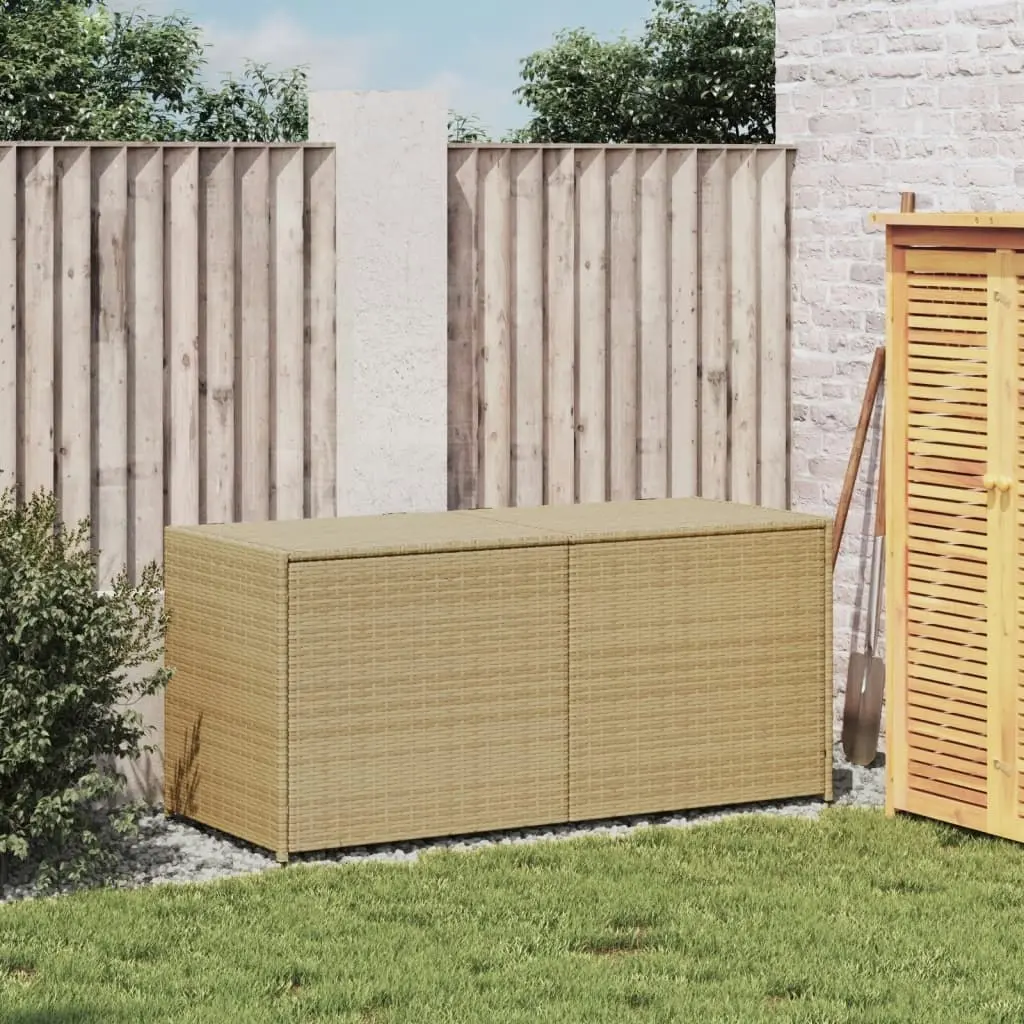 Garden Storage Box Mix Beige 283L Poly Rattan 365315