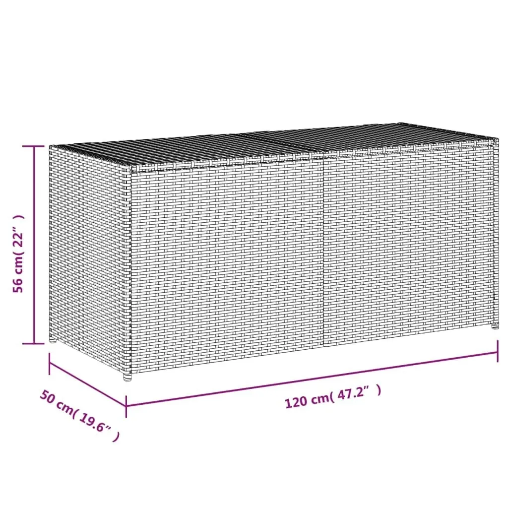 Garden Storage Box Mix Beige 283L Poly Rattan 365315