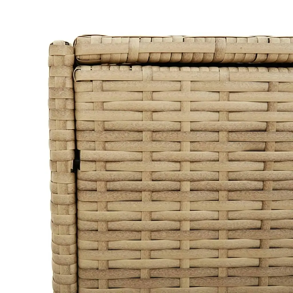 Garden Storage Box Mix Beige 283L Poly Rattan 365315